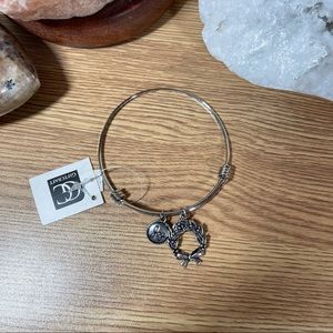 New! Adjustable Holiday Bracelet with Wreath and Joy Charms